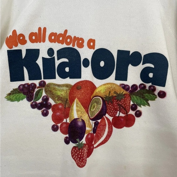 Hanes Kia Ora sweatshirt jumper graphic print white vintage Made in USA size XL - Picture 4 of 11